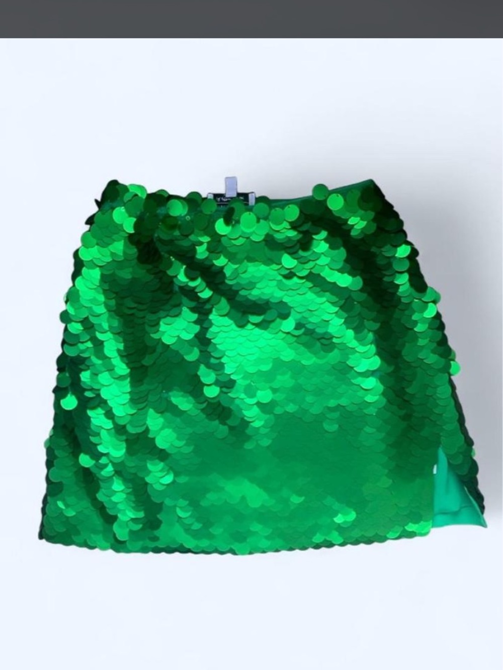 & Other Stories Emerald Green Sequin Mini Skirt